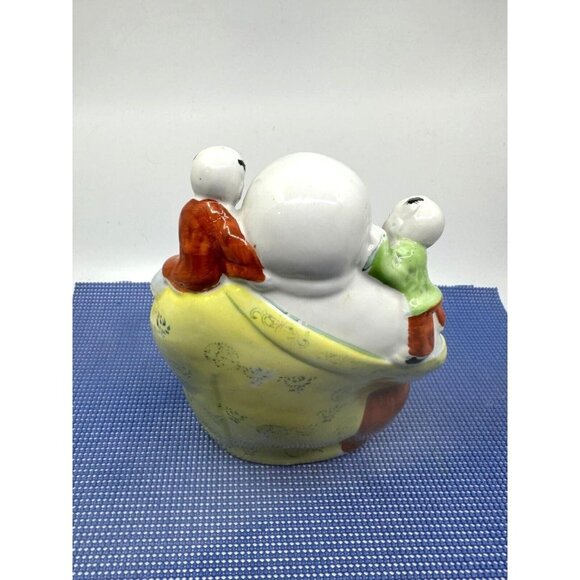 Hand Painted Porcelain Laughing Buddha Figurine Children Multicolor Collectible - Picture 3 of 12
